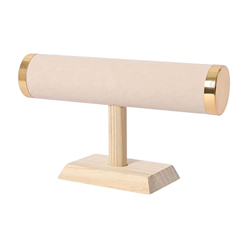 chiwanji Présentoir de Bracelet de Bijoux, avec, Rangement de Bracelet pour Chouchous Bureau Artisanat Montre Vitrine Suspendue, Flanelle Beige