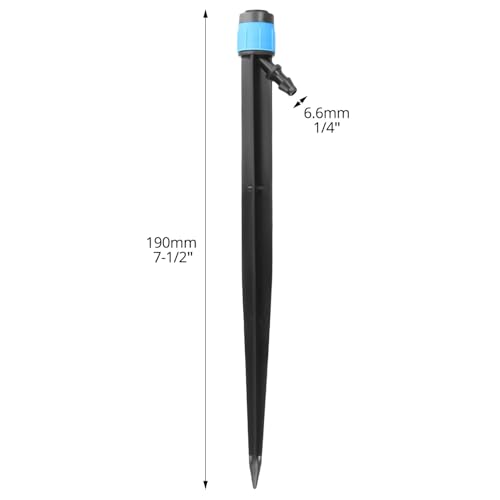 Image of 10pcs Drip Emitters with Stake Water Flow Adjustable for 1 /4 inch Tube Hose, 360 Degree Sprayer Sprinkler for Irrigation Drippers System Watering Kits for Garden Patio Lawn (Pack of 10pcs)