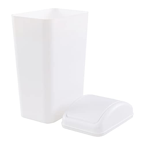 Image of Esdiplot 3.5 Gallon Plastic Trash Can with Swing Top Lid | Slim Swing Lid Garbage Bin Wastebasket for Bathroom
