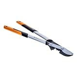 Fiskars Sekator dźwigniowy, nożycowy PowerGear X do świeżego drewna, Nieprzywierająca powłoka, Hartowana stal, Długość: 64 cm, Czarny/pomarańczowy, LX94-M, 1020187