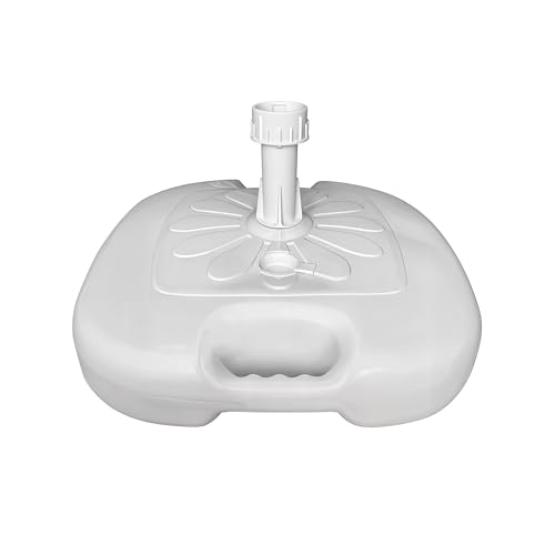 Sicignano Grande base pour parasol de remplissage, plastique, avec tube, capacité 14 litres, résistante, compatible avec tube de 33 à 48 mm (1, blanc)