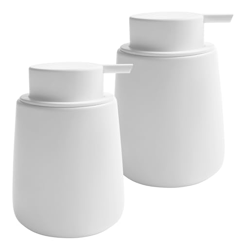 Image of Soap Liquid Dispenser Ceramic with Easy-to-Press Pump Hand Liquid Dispenser for Shampoo Bathroom Kitchen 12 oz 2pcs