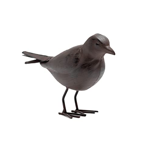 Decorative Small Nostalgia Style Cute Bird Art Iron Sculpture Figurine Home & Office & Garden Decoration, Rust/Brown (American Robin) #TOP20