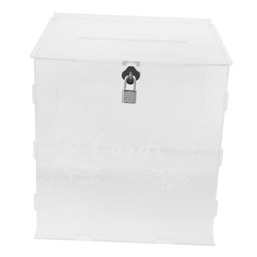 LIFKOME Modern Wedding Card Box with Lock Storage for Cards Envelopes Money Postcards Elegant Party for Weddings Graduations and Special Events
