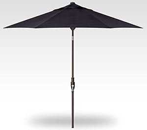 Treasure Garden 9-Foot Model 970 Deluxe Auto-Glide-Tilt Market Umbrella with Bronze Frame and Obravia2 Fabric Navy
