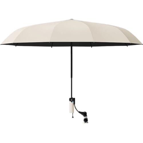 Monwssoe Portable Clip on Umbrella for Chair 360 Adjustable Sun Shade with Clamp for Beach Camping and Outdoor Chairs 45.28 Inch Diameter Beige