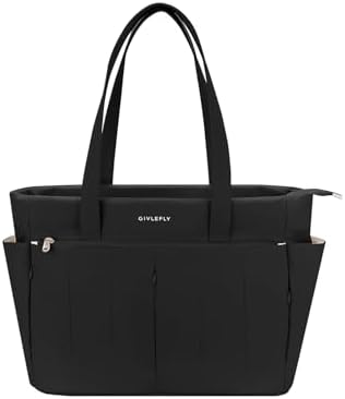 GIVLEFLY Tote Bag for Women, Lightweight Quilted Tote with Compartments, Shoulder Handbag for Travel, Work, Gym