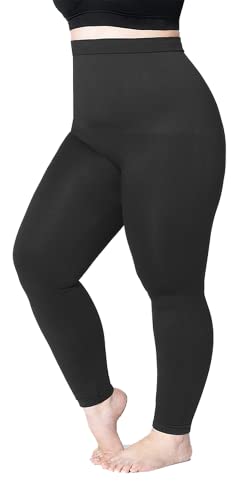 SHAPERMINT High Waisted Tummy Control Compression Leggings for Women - Petite to Plus Size Womens Leggings Non See Through Gray