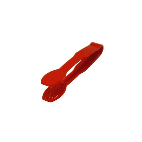 Thunder Group 6" flat grip tong, polycarbonate, red color, comes in each
