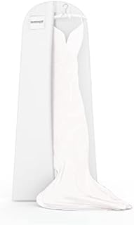 HANGERWORLD 72 Inch White Breathable Wedding Dress Bridal Gown Garment Cover Bag with Secret Internal Zipped Pocket