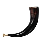 ibasenice Viking Horn Trompete aus Natürlichem Ochsenhorn Kraftvoller Klang Authentisches Piratenkostüm Zubehör für Halloween Wikinger Piratenpartys Historisches Cosplay Requisit