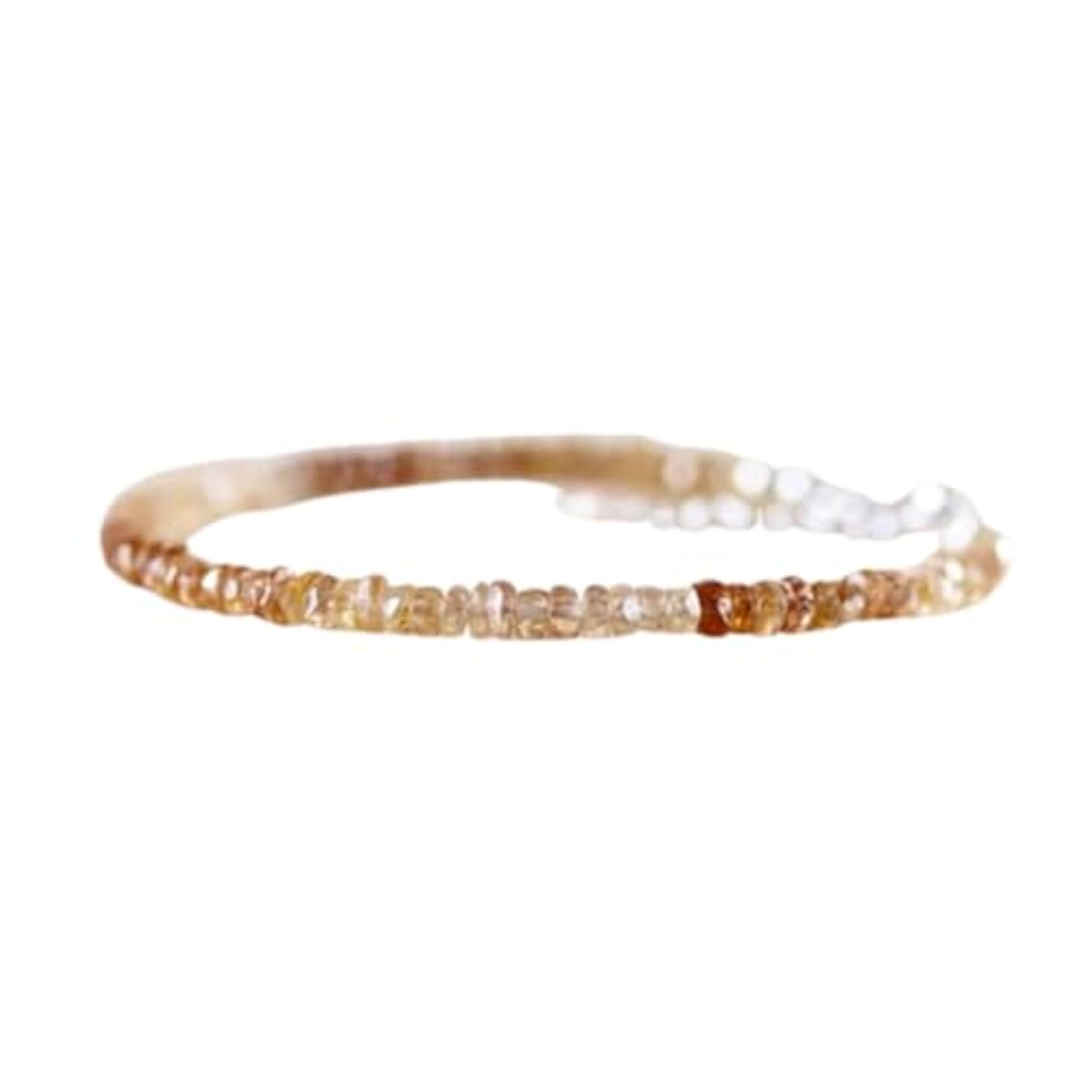 Unisex Champagne Zircon Adjustable Bracelet with Silver Plated Clasp