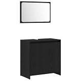 GHVBNMF Armadietto da bagno con specchio, effetto rovere nero, 2 pezzi