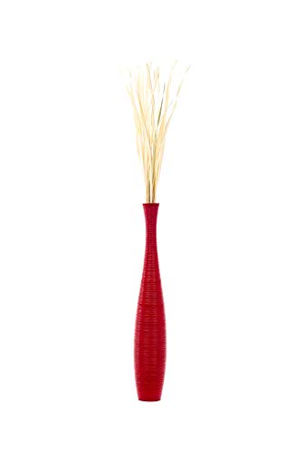 Image of Leewadee Large Red Home Decor Floor Vase - Wooden 36 inches Tall Farmhouse Decor Flower Holder for Fake Plant and Pampas Grass