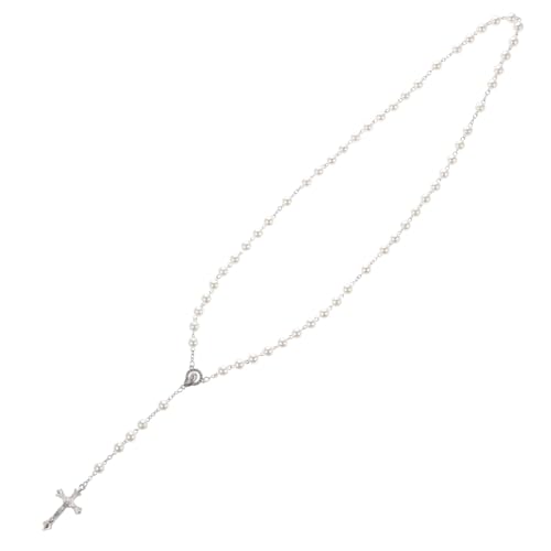 LIFKOME Rosario De Cuentas Católicas Collares De Cristal Para Mujer Gargantilla De Aleación De Zinc Collares Para Mujer