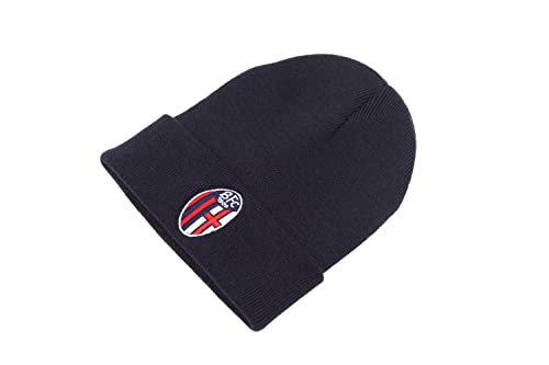 BERRETTO UFFICIALE Perseo Trade srl Berretto Cuffia Ufficiale Squadra Calcio Bologna FC Logo BFC 1909 - Colore Blu Scuro Navy - 100% Acrilico