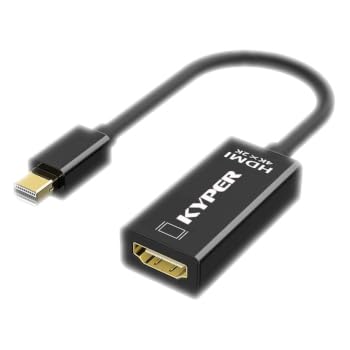 Kyper USKyper-4777 1 Pack 4k Gold Plated Mini DisplayPort to HDMI Adapter Mini DP Compatible for Thunderbolt MacBook Pro, MacBook Air, Mac mini, Microsoft Surface Pro 3/4 (1, Black)