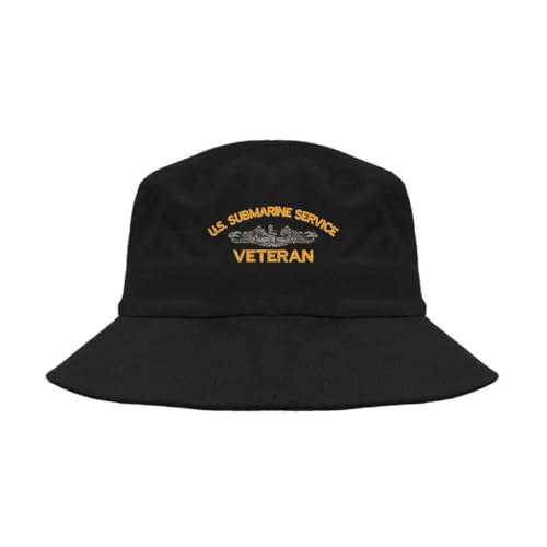 Lufufu US Submarine Service Veteran Military Embroidered Bucket hat Black