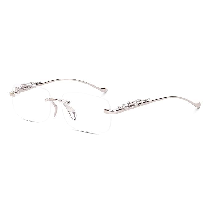 MC Stan Rimless Men And Women Sunglasses Retro Luxury Gold Metal Rectangle Leopard Arms Colored Lens | Gold Frame-image-19