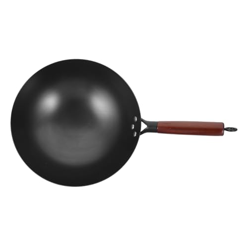 Wok chino antiadherente con mango de madera miniatura 1