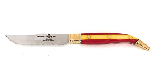 SONPO - Modelo 4516/ES - Cuchillo Chuletero de Mikarta España, de 11 cm. - Pack de 6 Cuchillos con Hojas de Acero Inoxidable Cover
