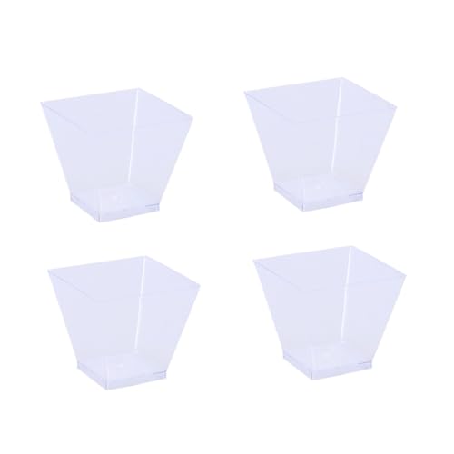 BCOATH 50pcs Dessert Cup Condiment Cups Mousse Cups Dessert Glasses Square Cups Dessert Bowl Jelly Cup Portion Cup Trifle Bowls Cheesecake Cups Clear Cup for Dessert Yogurt Cup