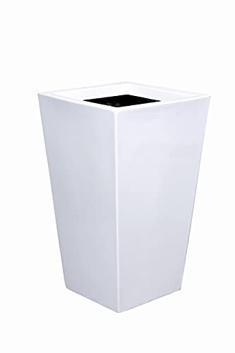 S E Fibereum Standard White Colour Frp Flower Pot 24 X 14 Inches. Home Decoration Flower Pot, Outdoor And Indoor, Balcony Gardening, Pots With Optional Drainage Hole (Free Pebbles) Super