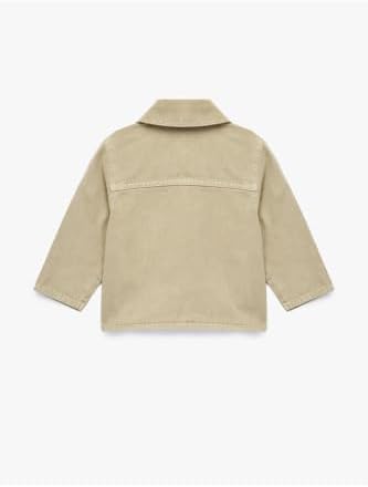 Koton Pamuklu Uzun Kollu Klasik Yaka Denim Ceket, Erkek Bebek, 12-18 Ay, Ekru - Görsel 2