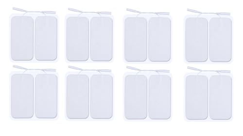 Image of AGAM Digital Therapy Machine Electrodes (Rectangle Shape) - Strong Adhesive Gel, Universal Replacement Pads for Muscle Pain Relief, Reusable TENS Unit Electrode Pads (Pack-16)