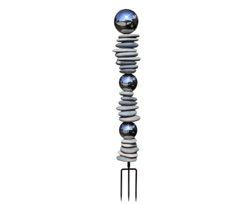 Wensign Zen Garden Ourdoor Decor - 32' Rock & Stainless Steel Sphere...