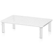 3 HEIGHT ADJUSTMENT: Raise computer monitor, notebook or any device by 100mm, 129mm or 140mm off the desk to create a comfortable viewing position and a healthier sitting position which help reduce stress on the neck and back. Simply press the button...