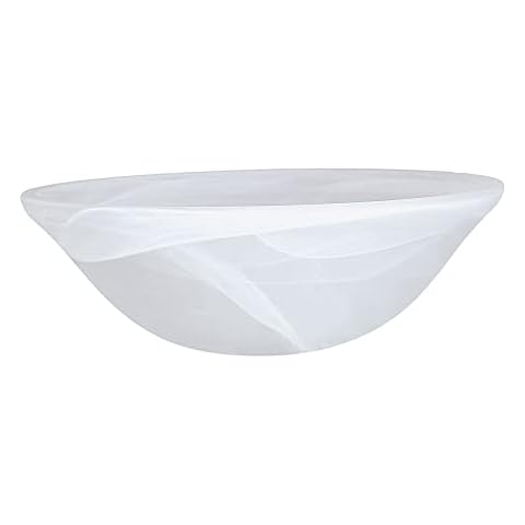 Aspen Creative 23147-11A Replacement Alabaster Glass Shade for Medium Base Socket Torchiere Lamp, Swag Lamp, Pendant, 1 Light Wall Sconce & Island Fixture, 11-1/2" Diameter x 4" High, 1 Pack Cover