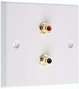 MSG Custom Audio RCA/Phono Wall Plate with Gold Female to Female RCA Sockets x2 NO SOLDERING REQUIRED