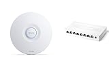 Tenda i36 BE5010 WiFi 7 Access Point mit 2 Ports (1x 2.5G PoE+ Port & 1x Gigabit-Port, Dualband, WPA3, Cloud- & Lokale Verwaltung) mit SM108 2,5 Gbit Switch 8-Port Unmanaged Netzwerk Switch Weiß