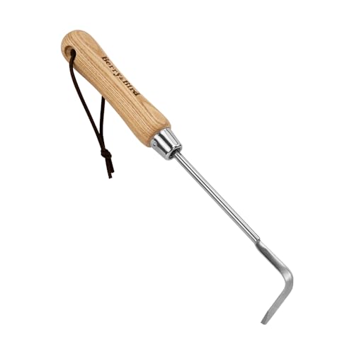Berry&Bird Garden Hook Weeder L-Shape Single Claw Hook Crack Weeder for Crevice Weeding and Soil Loosening Garden Digging Cultivator Weed Remover Tool for Patio Lawn Yard Moss Terrace Paving
