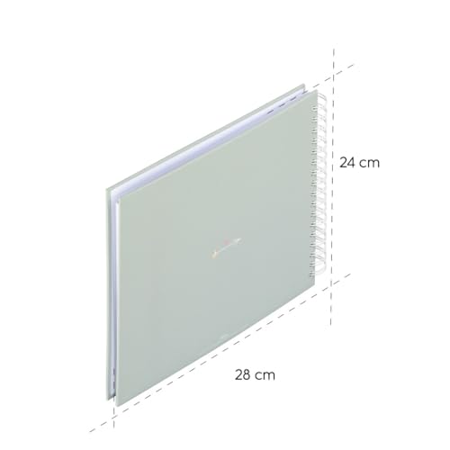 Hama Fotoalbum „Good Things“ (Spiralalbum für 100 Fotos im Format 10 x 15 cm, Album mit Ringbindung zum Einkleben und Selbstgestalten, Albumgröße 28x24 cm, 50 weiße Seiten) grün