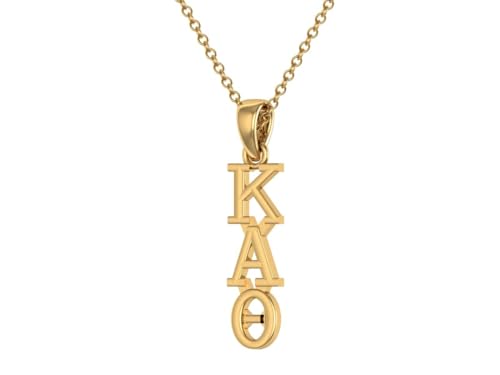 Kappa Alpha Theta Vertical Yellow Gold Plated Sterling Silver with 18