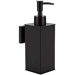 Dispensadores De Jabon Metalicos LBSYSLB Dispensador de Jabón Negro, Dispensador de Jabón Rellenable Montado en la Pared, Dispensador de Jabón de Mano de Metal a Prueba de Óxido para la Decoración de Baños, Cocinas y Hoteles 240 ML