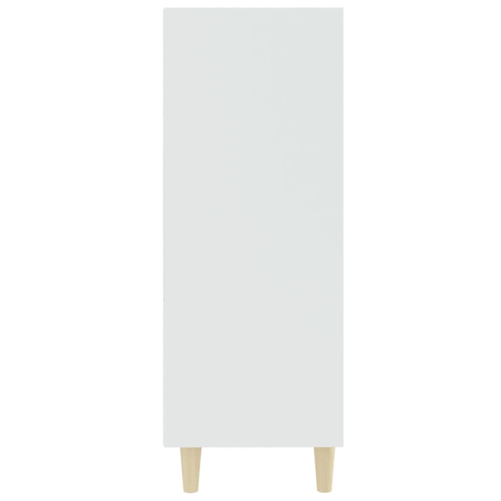 Credenza bianca in legno, 69,5 x 32,5 x 90 cm, con 3 ripiani, per soggiorno, corridoio, camera da letto, armadietto con spazio e superficie liscia