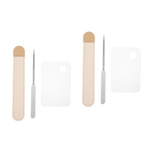 SOESFOUFU 2 Sets Foundation Makeup Palette Mixing Tray Spatula Material for Nail Art Cosmetics