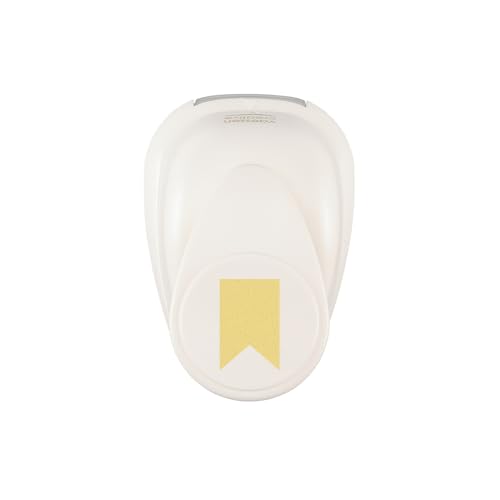 Vaessen Creative Motivstanzer Banner - 2.1 x 1.4 cm - Stanzer für Bastelpapier, Tonpapier, Scrapbookpapier oder Decoupagepapier, Weiß/Rosa