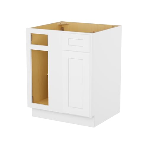 Image of Furinno Shaker Blind Bases Kitchen Cabinet, Ready to Assemble, 24 D x 36 W x 34.5 H, White