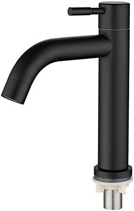 Nirant Pillar Wash Basin Taps 7 Inch | Gold Handle & Black Matt Finish | Water Tap for Bathroom - Stainless Steel Sink Faucet | Tall Body Pillar Cock 7" Tap for Wash Basin (Black Matt) (B0CR1MHCGB) Amazon Price History, Amazon Price Tracker