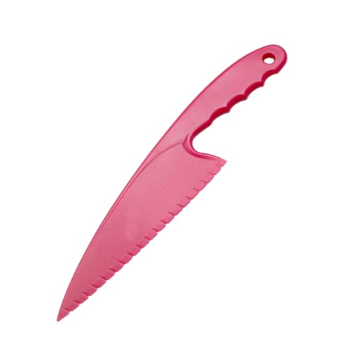 STOBAZA Premium Plastic Cake Knife Set Wedding Birthday Party Supplies Serrated Blade Non-slip Handle Easy to Clean Random Color