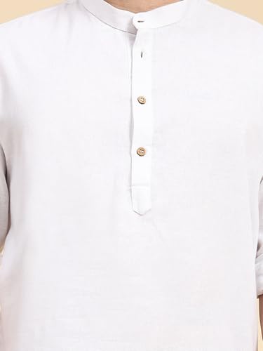 Image of SKAVIJ Men Solid Cotton Long Sleeve Casual Henley Kurta Shirt