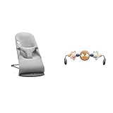 BabyBjörn Bouncer Bliss, 3D Jersey, Light Gray & Toy for Bouncer, Googly Eyes Pastels