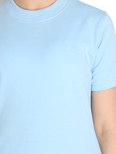 Image of CHKOKKO Women's Terry Cotton Loose Fit Half Sleeve Casual Style T-Shirt