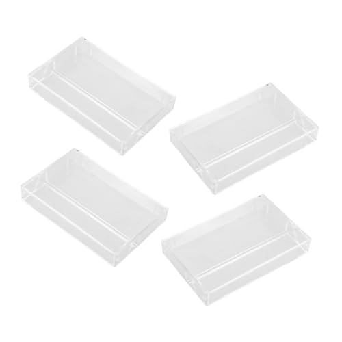4pcs Cassette Tape Holder PP Storage Box for Audio Tape