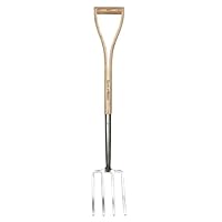 Kent & Stowe Kids Spade Fork - Lightweight Garden Fork for Kids Made of Stainless Steel Small Pitchfork with Ash Handle Length 28\"