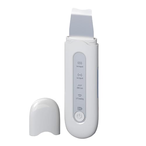 Skin Scrubber - Espátula ultrasónica para limpieza profunda de poros con acero inoxidable | 76 g, dispositivo de belleza de aseo personal para mujeres y niñas, cuidado diario en casa, rosa y blanco